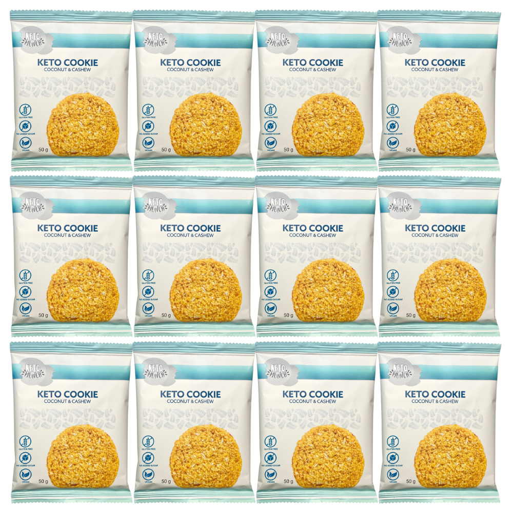 Keto Munch Keto Cookie - Coconut & Cashew Multipack 12 x 50g (best before 16 Sep)