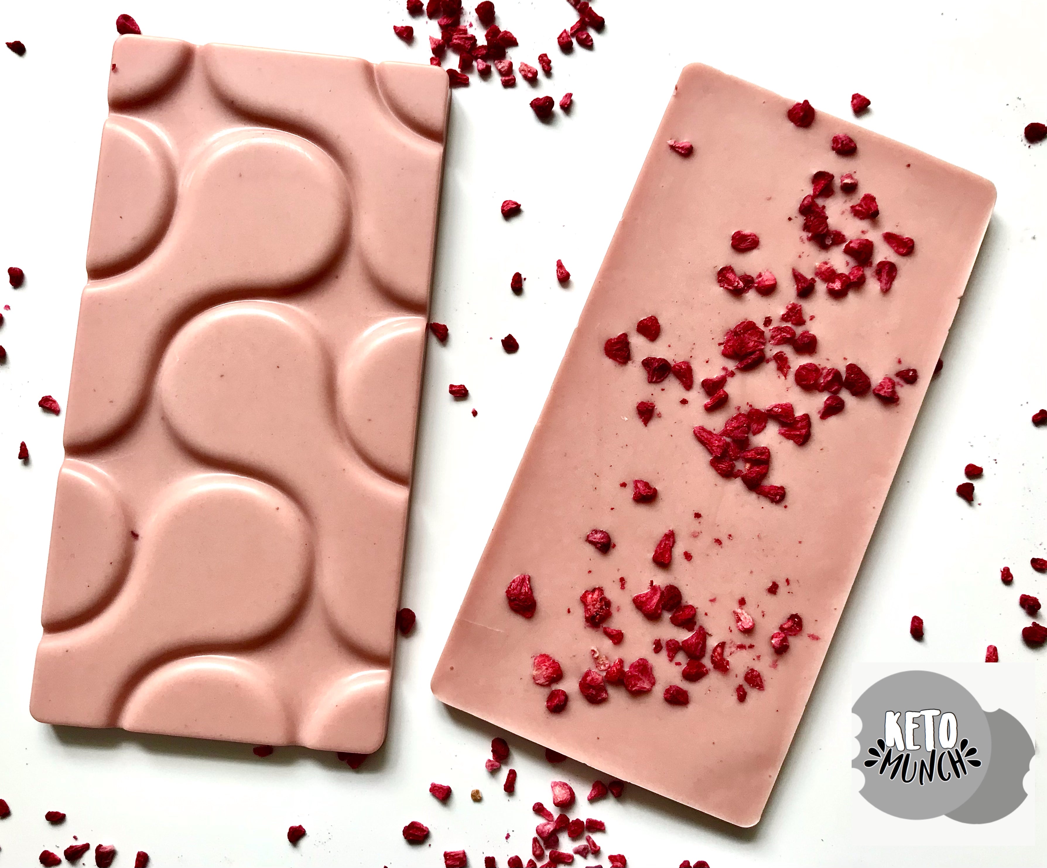 Keto Munch Cream Keto Chocolate Bar - Pink Raspberry White