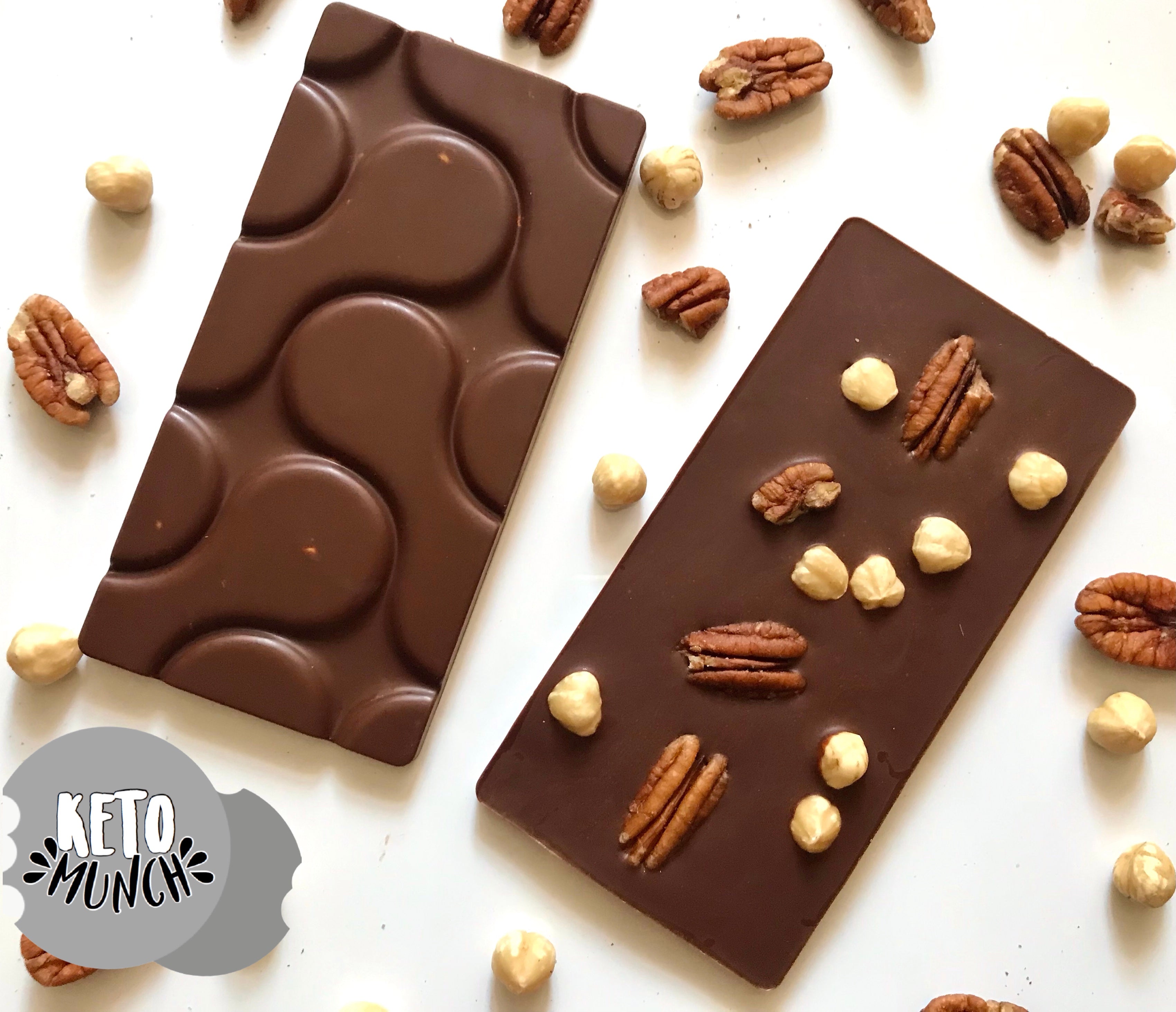 Keto Munch Cream Keto Chocolate Bar with Hazelnuts and pecans