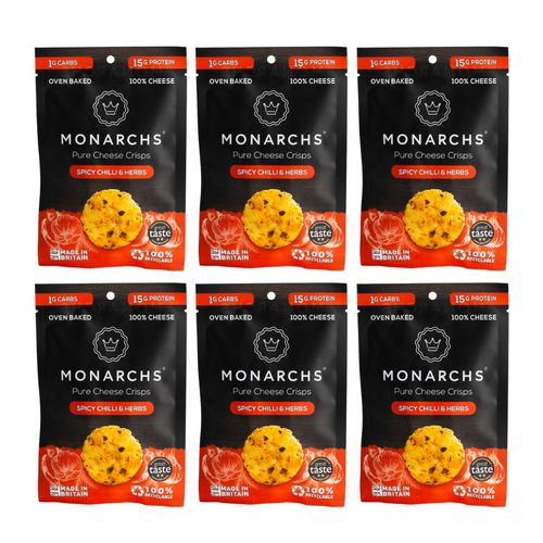 Monarchs Pure Cheese Crisps Spicy Chilli & Herbs - (6 Pack)