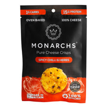 Load image into Gallery viewer, Monarchs Pure Cheese Crisps Spicy Chilli &amp; Herbs