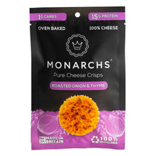 Load image into Gallery viewer, Monarchs Pure Cheese Crisps Roasted Onion &amp; Thyme