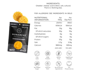 Monarchs Pure Cheese Crisps Strong Vintage Cheddar