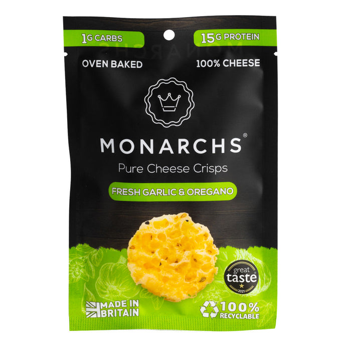 Monarchs Pure Cheese Crisps Fresh Garlic & Oregano