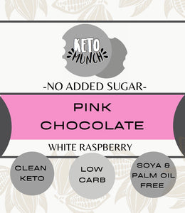 No Added Sugar Pink Keto Chocolate Bar - Raspberry White