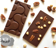 Load image into Gallery viewer, No Added Sugar Cream Keto Chocolate Bar with sweetener - Hazelnuts and pecans
