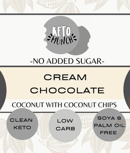 No Added Sugar Cream Keto Coconut Chocolate Bar with sweetener